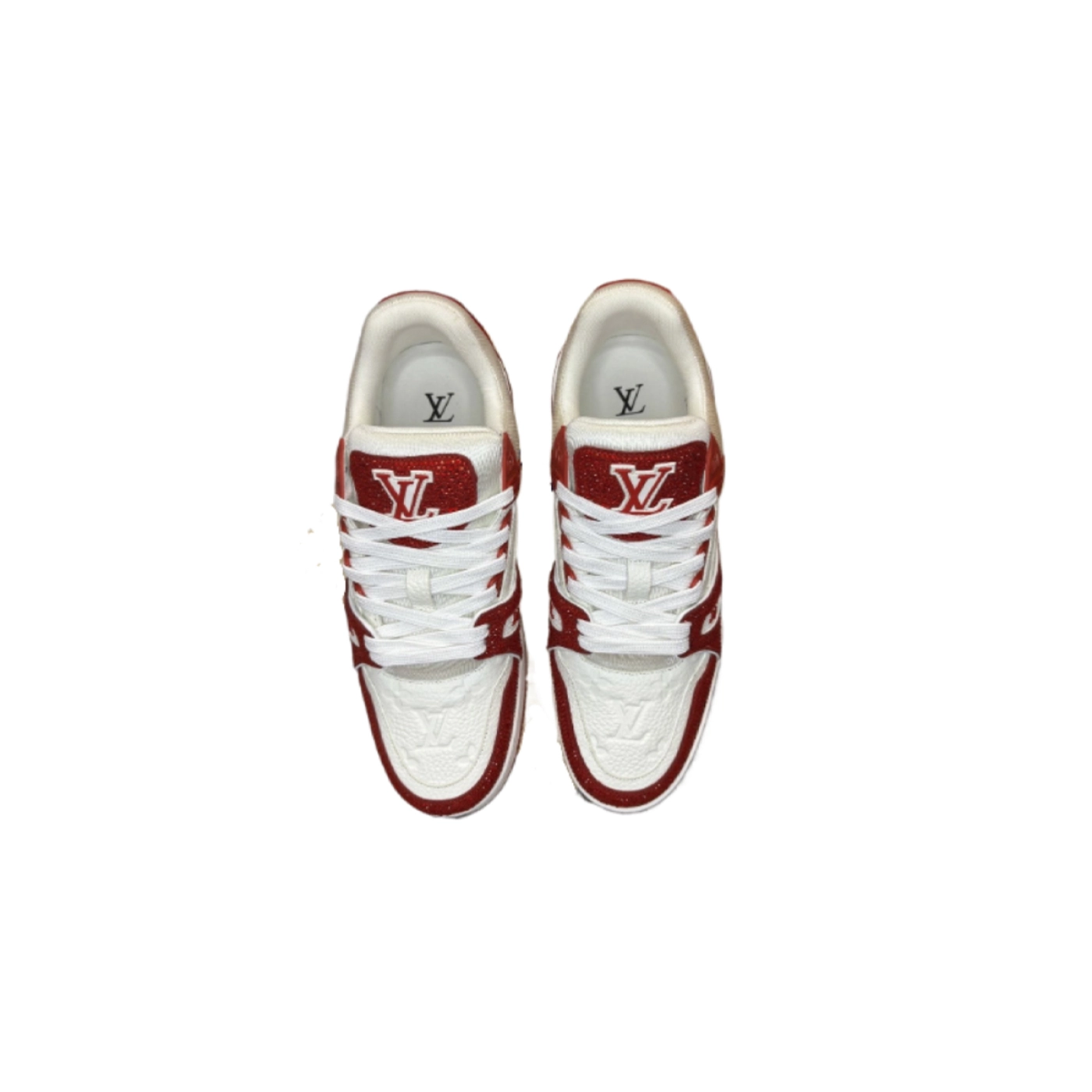 Louis Vuitton Trainer White Red Diamond