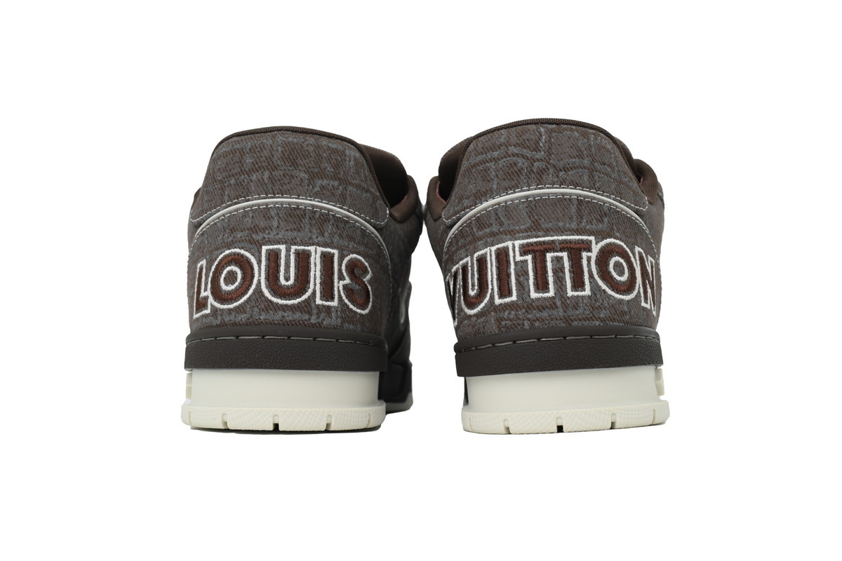 Louis Vuitton LV Trainer Mocha Brown Crocodile