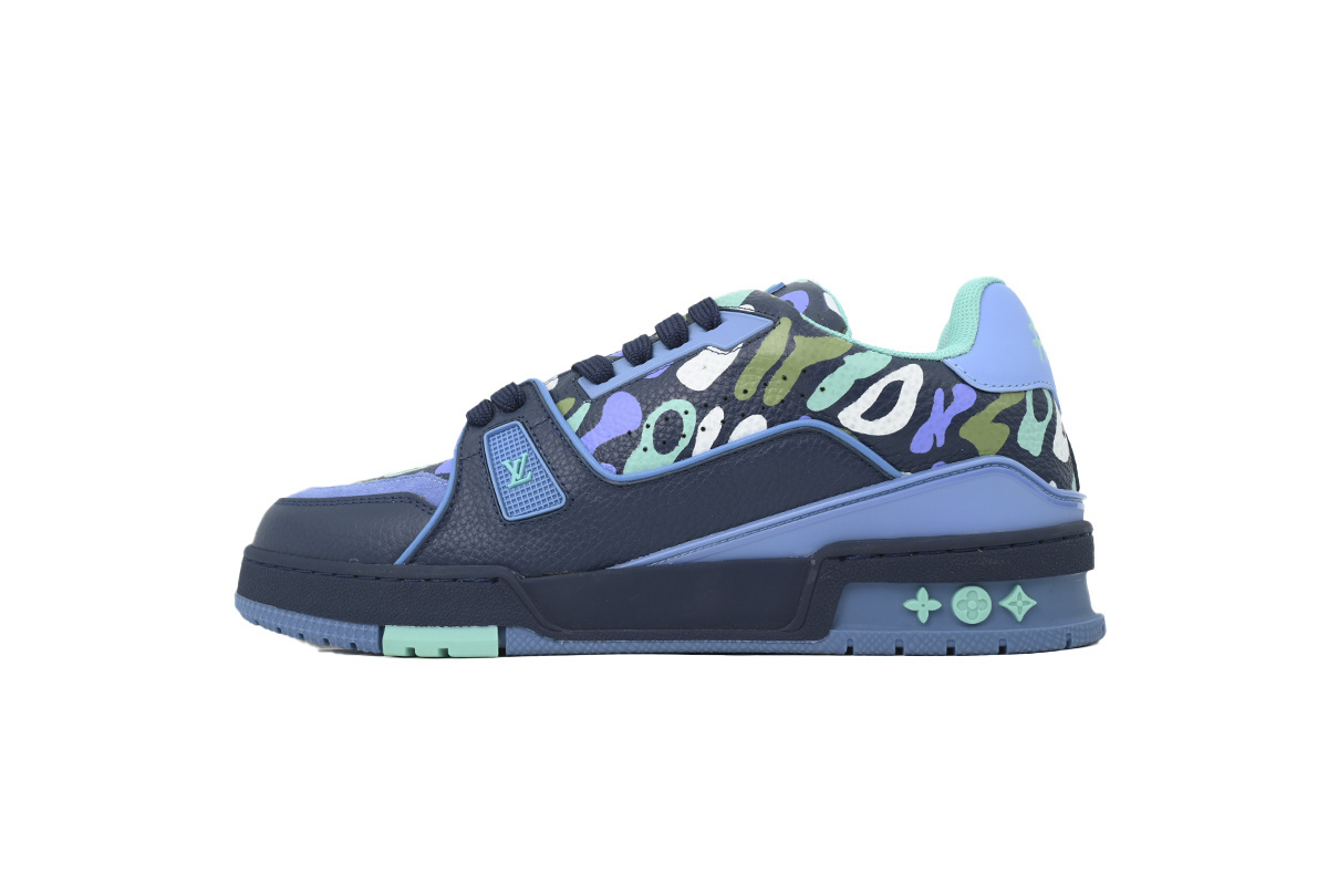 Louis Vuitton LV Trainer Camouflage Blue