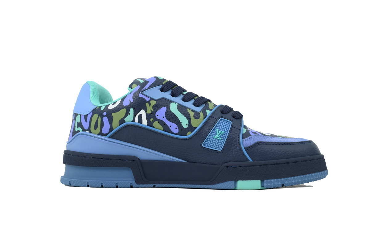 Louis Vuitton LV Trainer Camouflage Blue