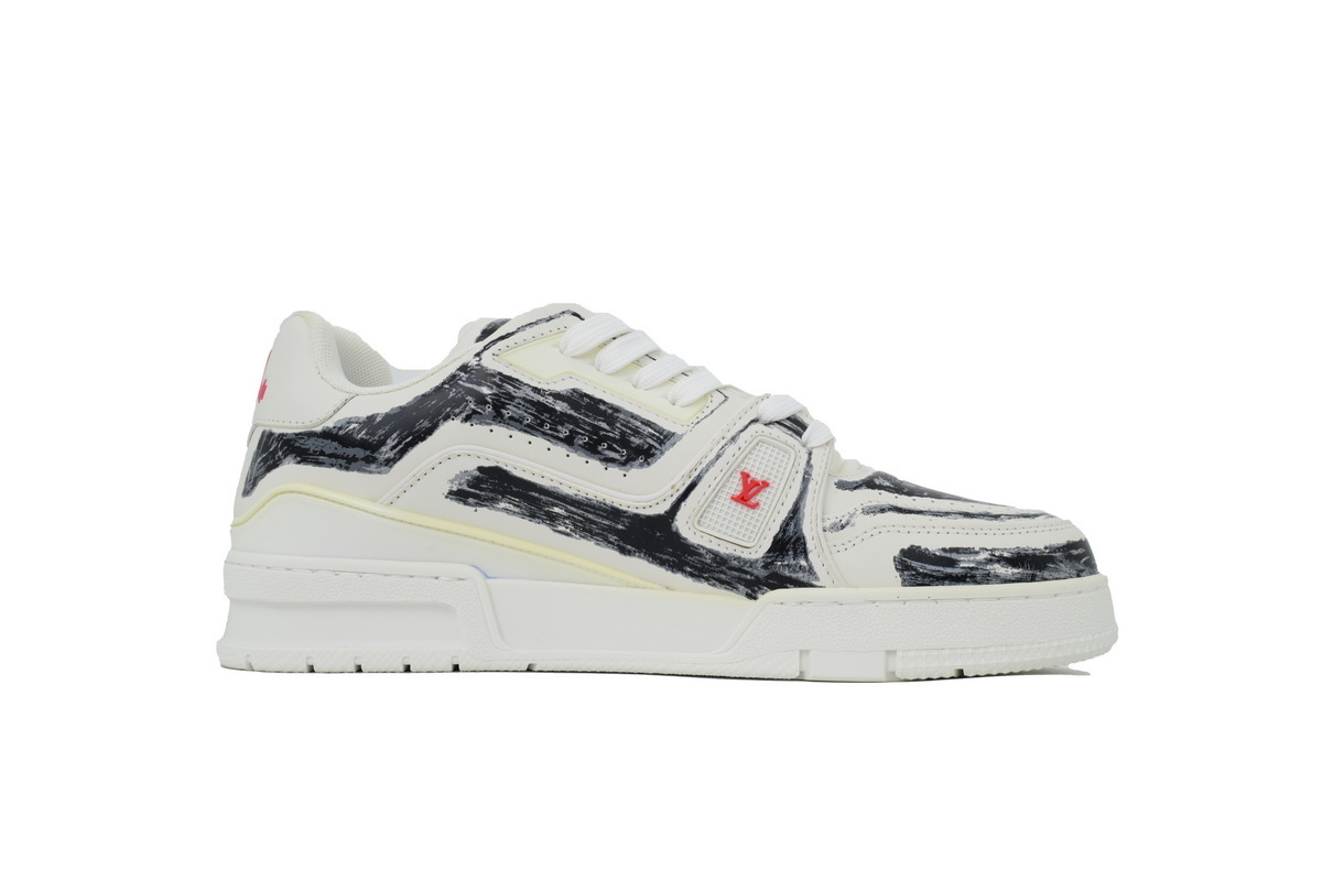 Louis Vuitton Trainer Colored-In Motif White Black