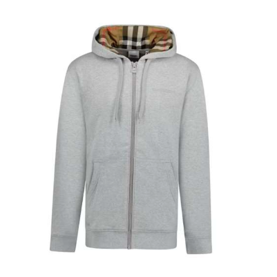 Burberry Grey Hoodie Jacket with Zip