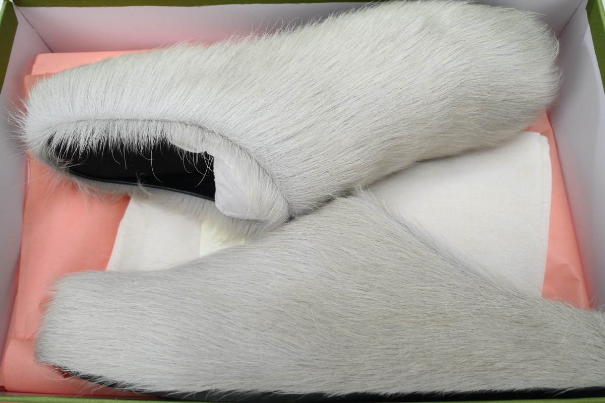 Marni Loafers Long-hair Calfskin Fussbett Grey Slippers