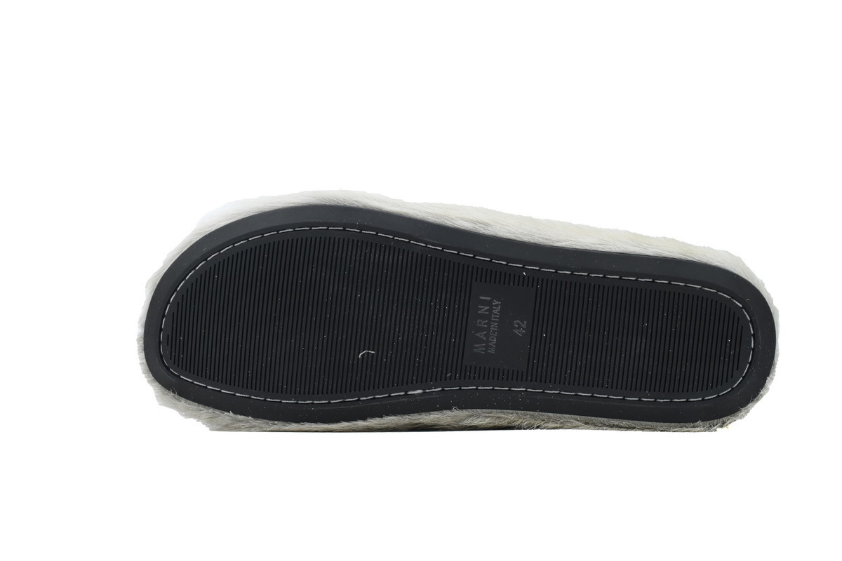Marni Loafers Long-hair Calfskin Fussbett Grey Slippers