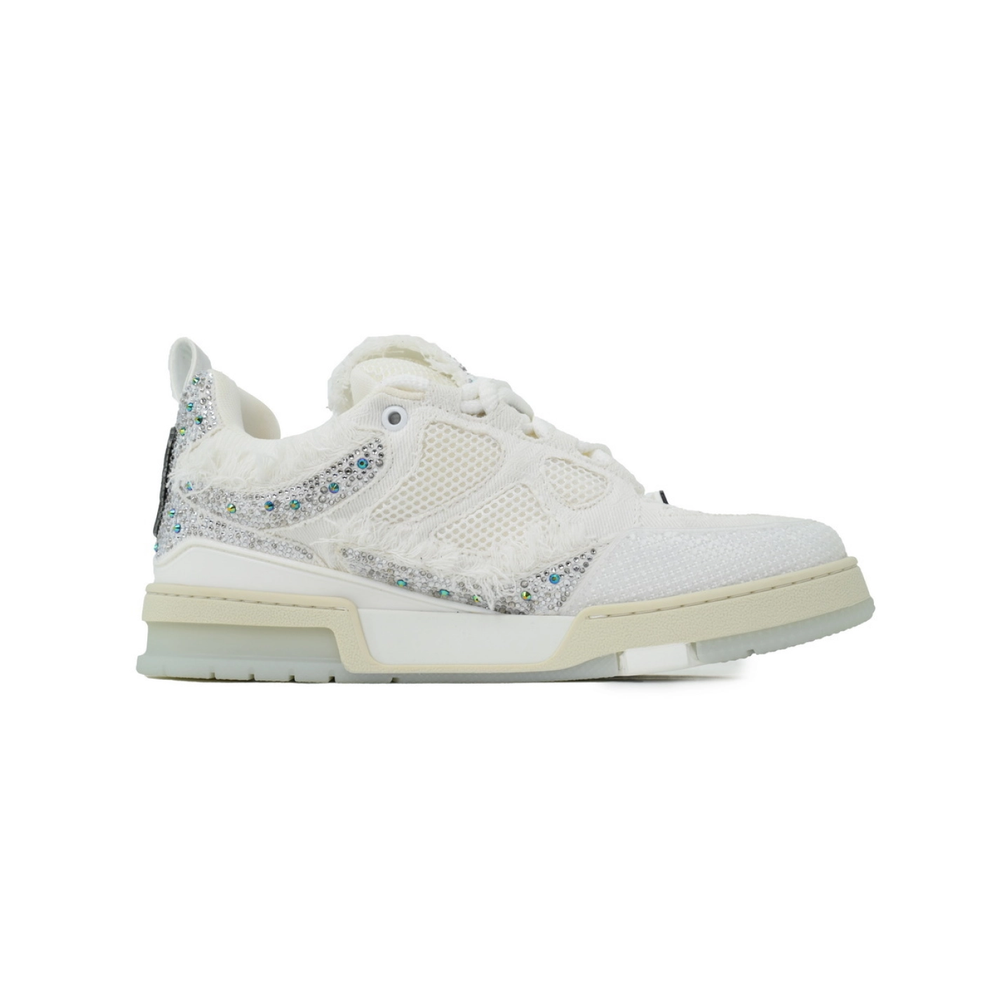 Louis Vuitton LV Skate Sneaker Silver White Diamond