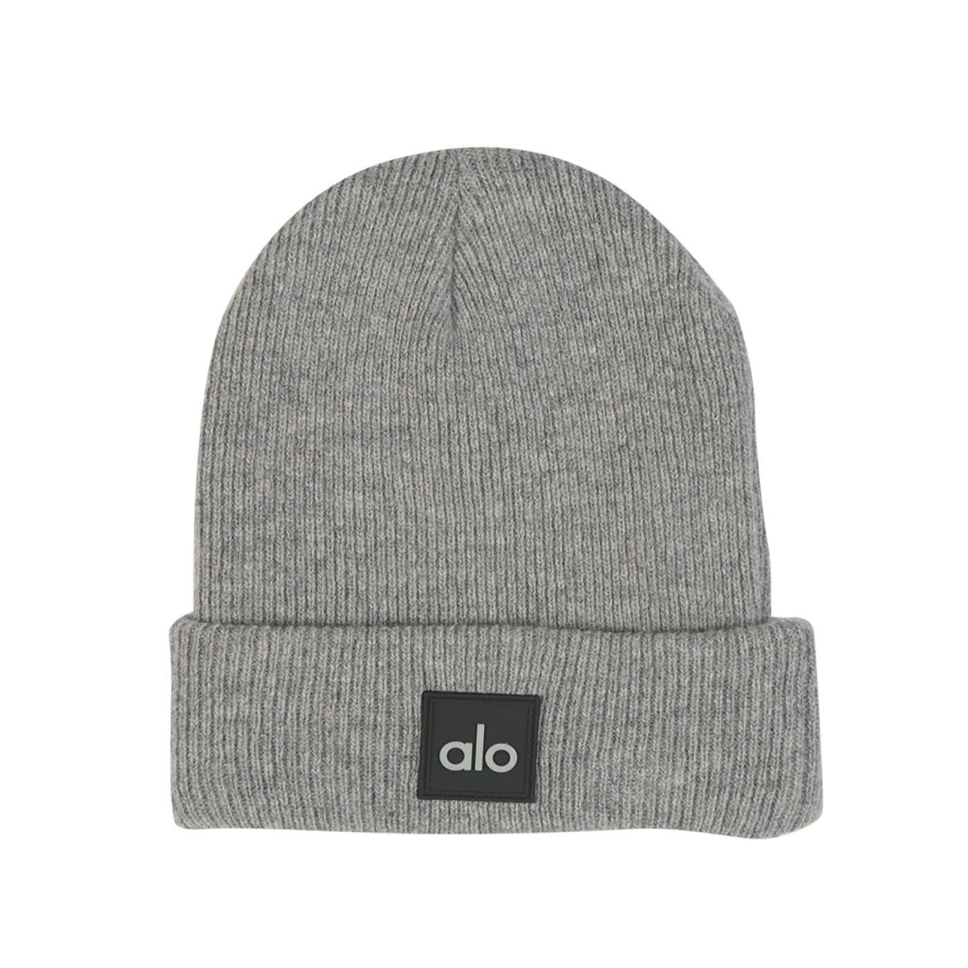 Alo Yoga Oatmeal Ash Notable Beanie With Dark Gray