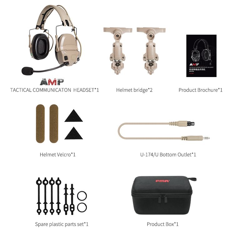 FMA x FALCO (FCS) Ops-Core Type AMP Headset Set