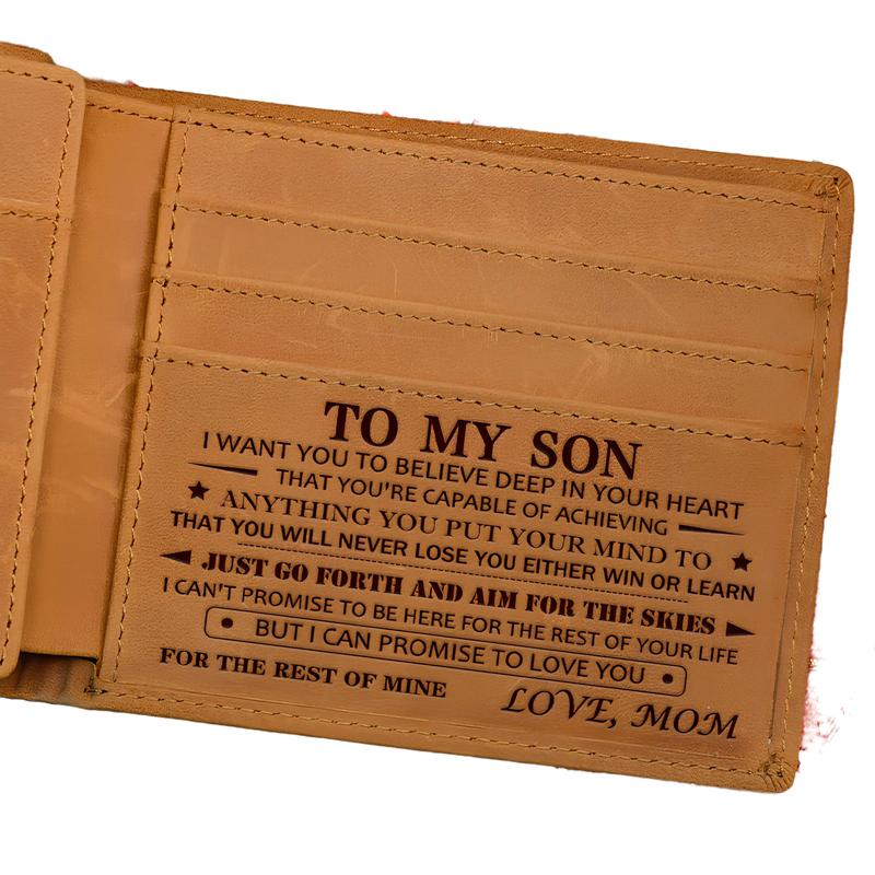 Christmas 2024-Wallet-Engraved,Wallet for Son From Mom & Dad-