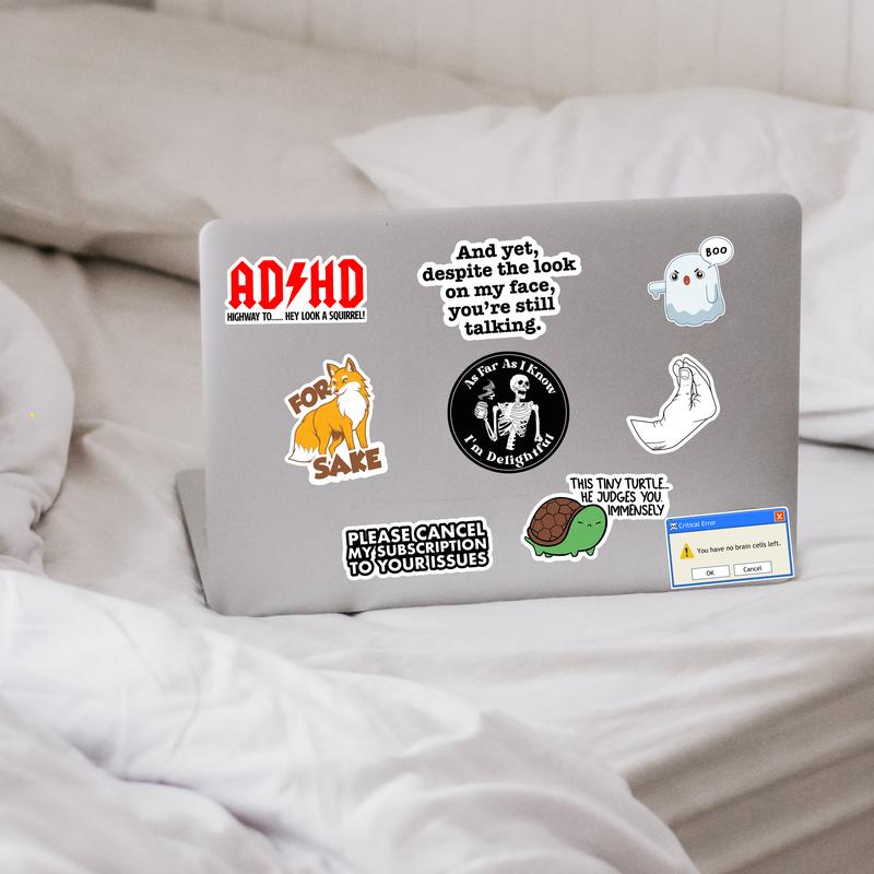 130PCS Funny Saying Sticker Pack - Snarky, Sarcastic Bold Humor Vinyl Waterproof Meme stickers for laptop, computer, water bottle ipad phones bumper
