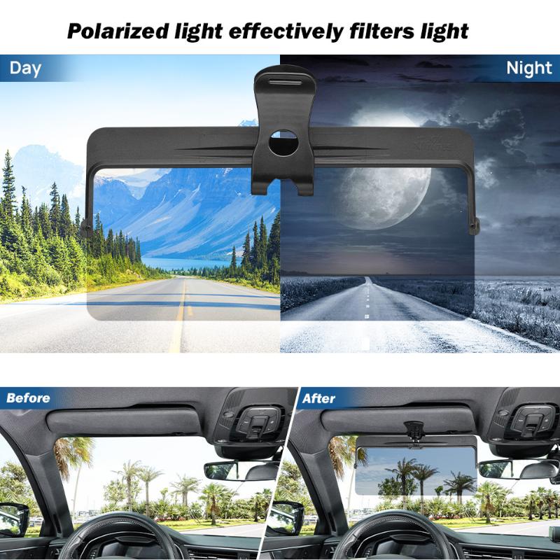 JOYTUTUS Car Sun Visor, Universal Anti-Glare Polarized Visor Extender, UV400 Anti-Glare/UV/Stray Light,