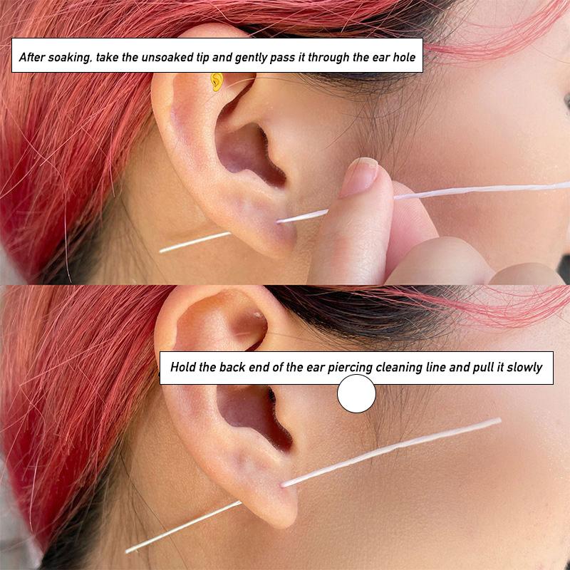AKIESY Ear Hole Cleaning Thread, Peach-Scented Deodorizing Ear Cleaning Solution,