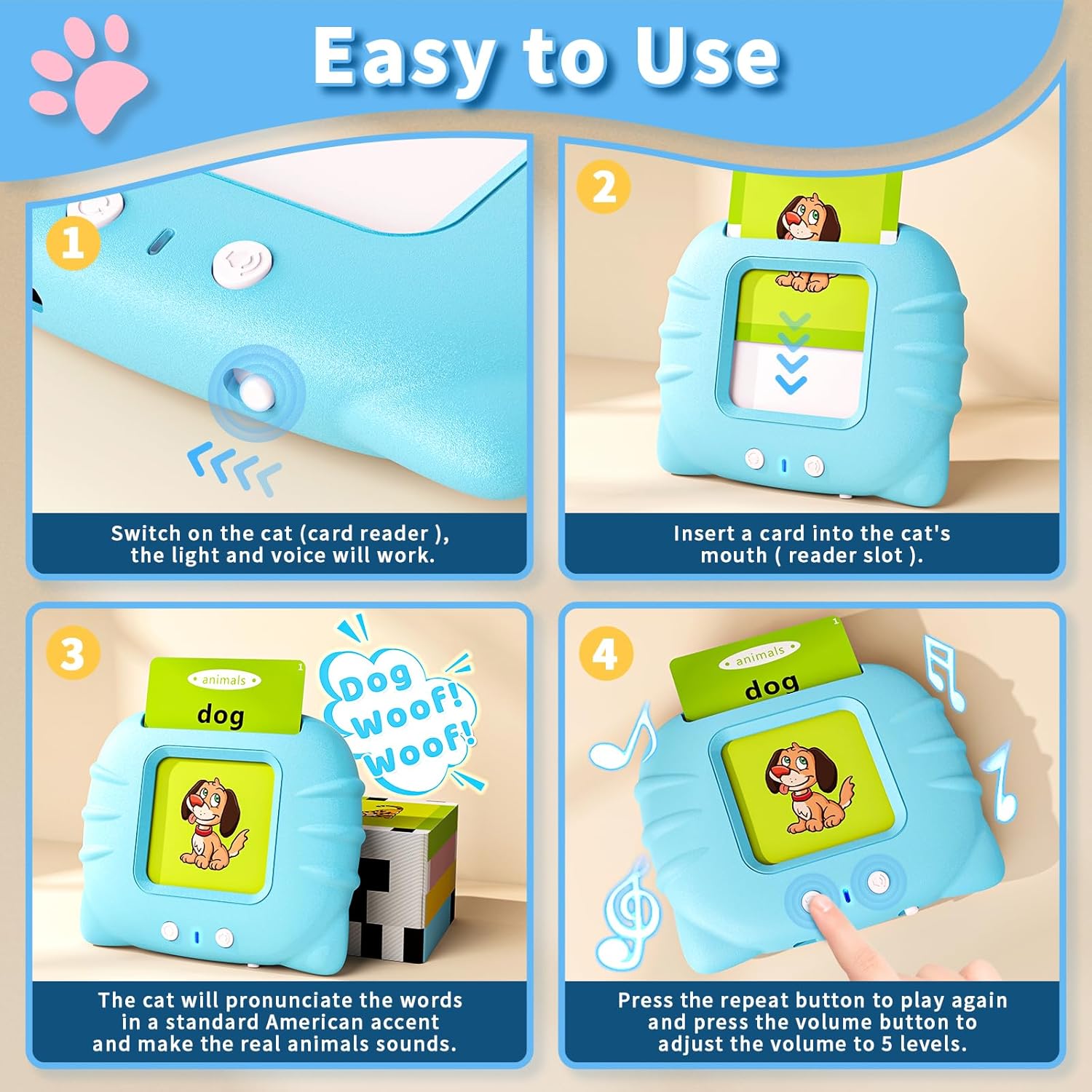 Kids sight words Games Talking Flash Cards Learning English Machine Education Electronic Book Toddlers 2-6 Years Reading Gadget