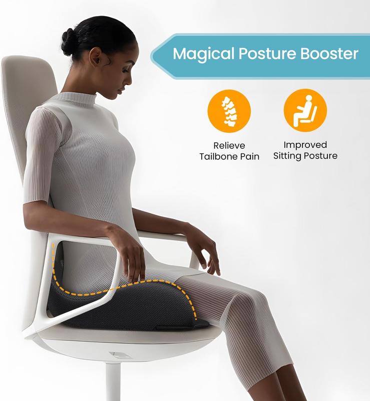 Benazcap Ergonomic Memory Foam Seat Cushion for Office,