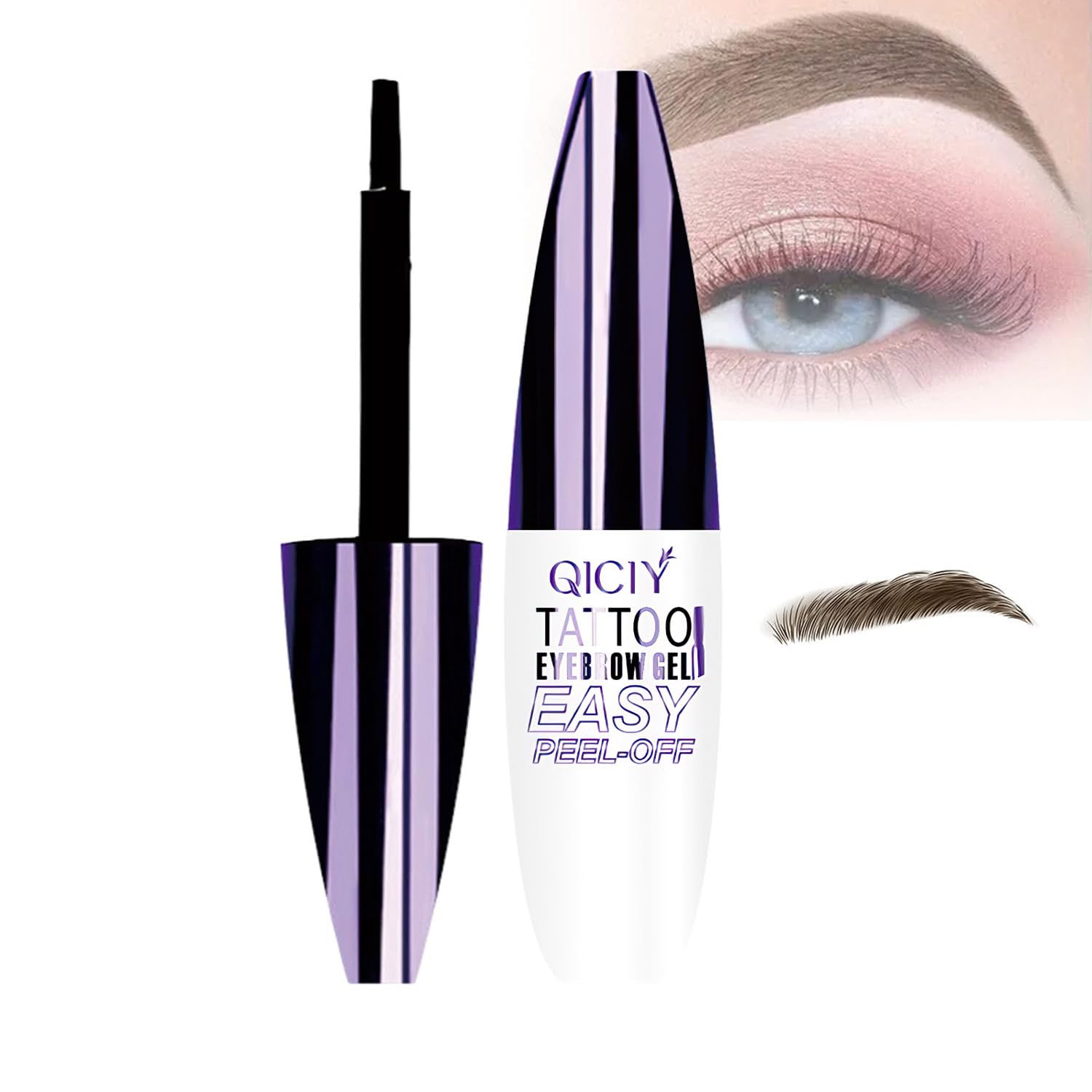 QICIY New Tattoo Eyebrow Gel Easy Peel Off,Transfer-proof Eyebrow Dye for All Skin Types
