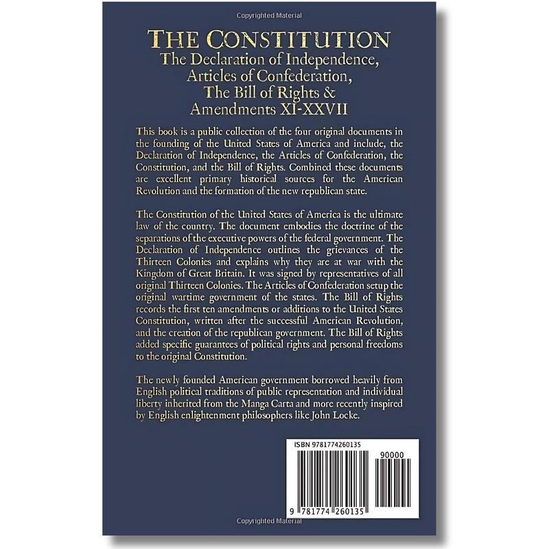 The Constitution of the United States of America: The Declaration of Independence, The Bill of Rights handy size Book