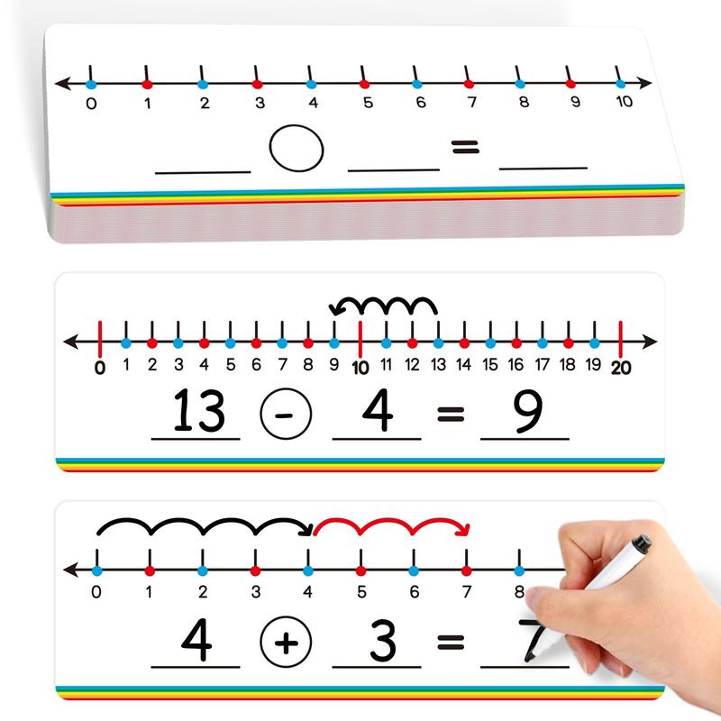 Aizweb 28 Pack Number Line Dry Erase Board Card, Student Classroom Must Have