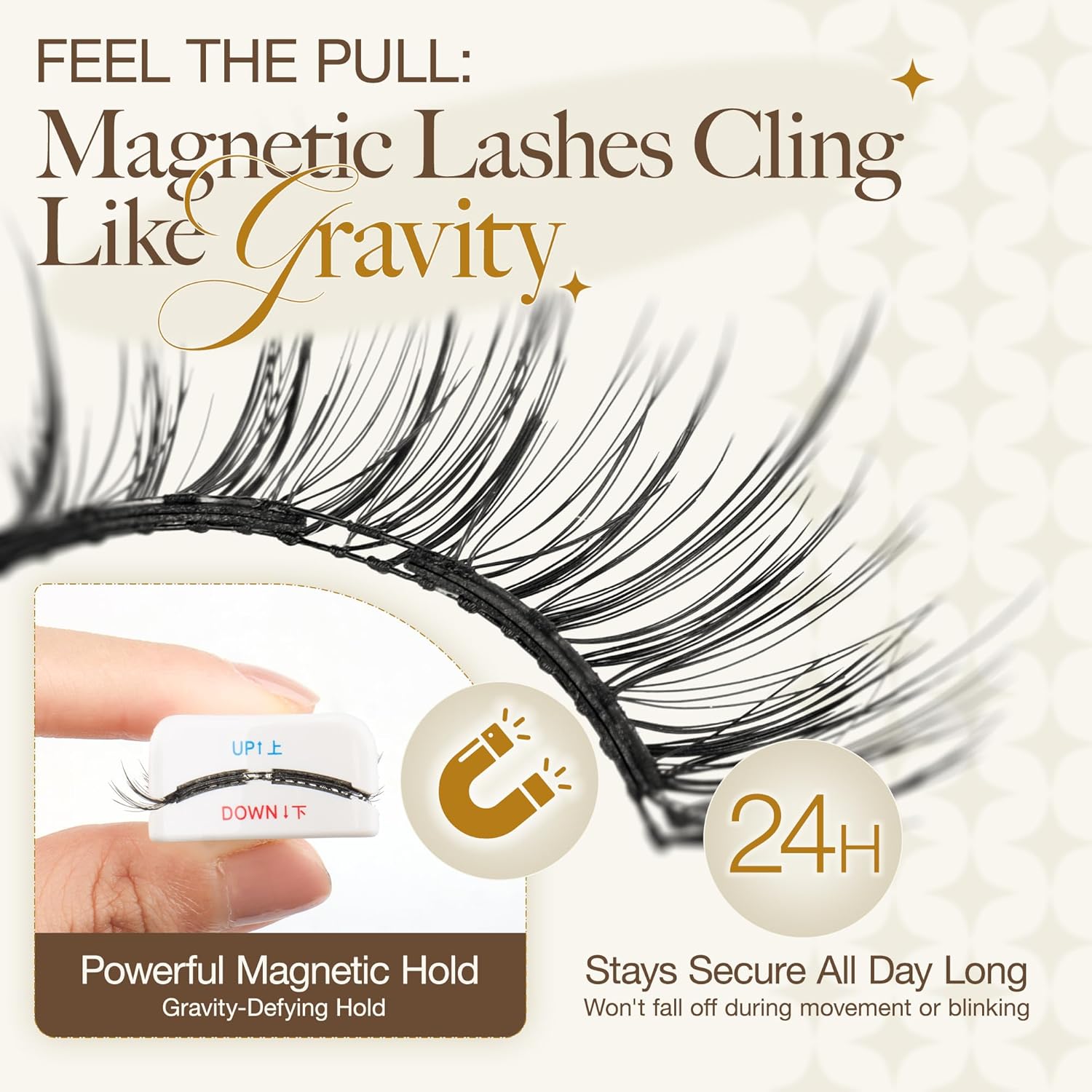 LASHVIEW Magnetic Eyelashes Natural Look, 2 Pair Reusable Magnetic Eyelashes with Applicator,