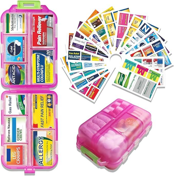 DIY Pill Organizer with 147 Pcs Upgraded Pre-Cut Medicine Labels,