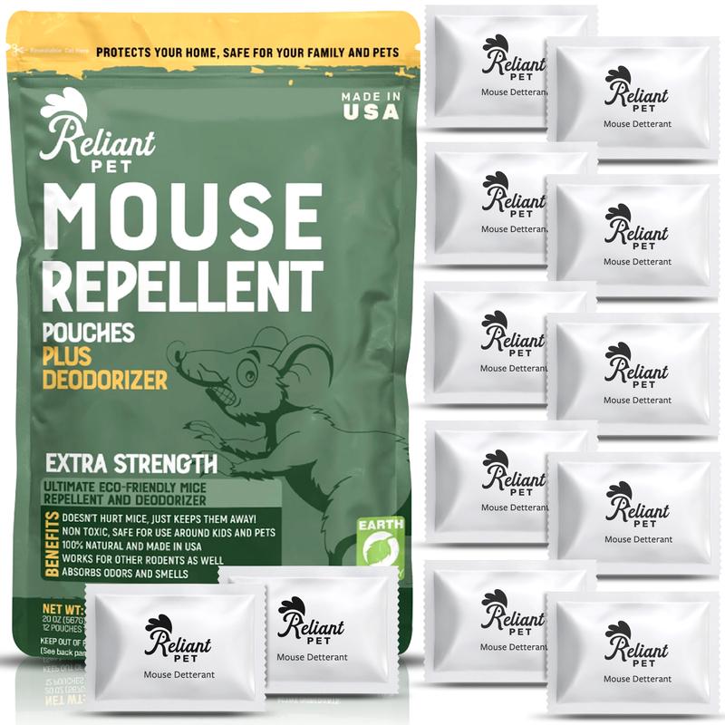 Reliant Pet Mouse Repellent Pouches- Keep Rodents Out of Cars - Mouse Deterrents with Peppermint Oil