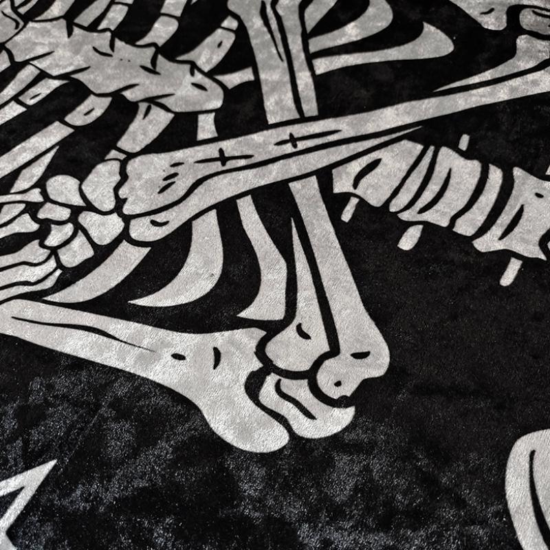 Gothic Skeleton Pattern Rug,  Non-slip Floor Mat For Bedroom Living Room Home Decor, Halloween Decor