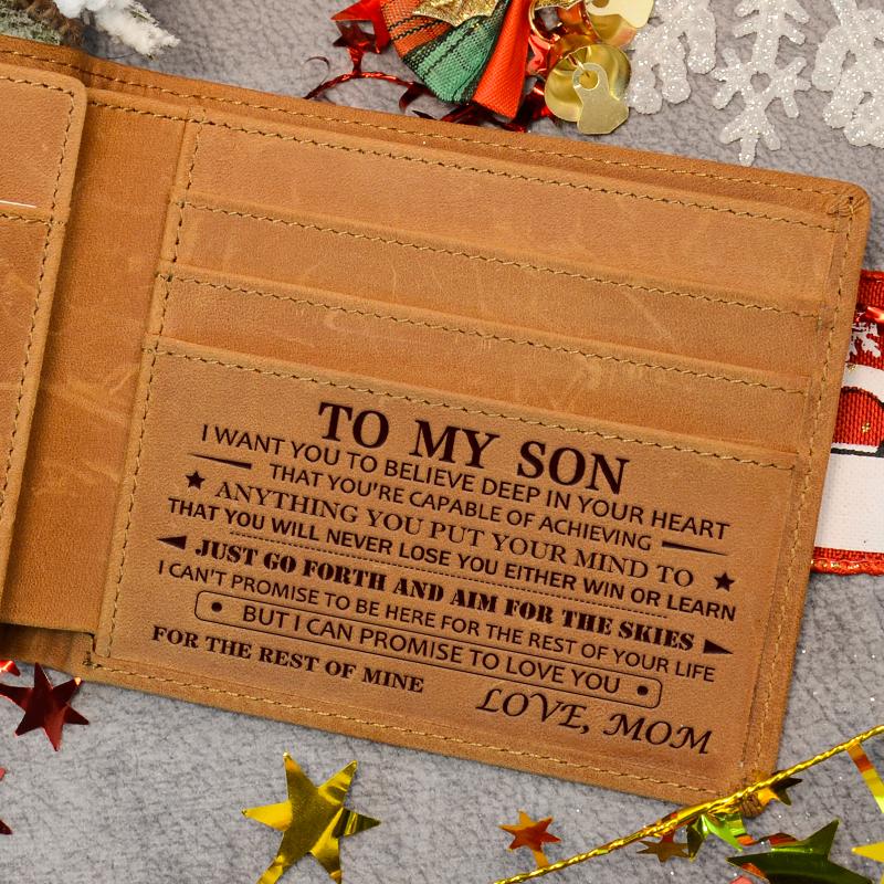 Christmas 2024-Wallet-Engraved，Wallet for Son From Mom & Dad-
