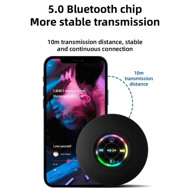 Portable Wireless Speaker With Suction Cup, USB Rechargeable