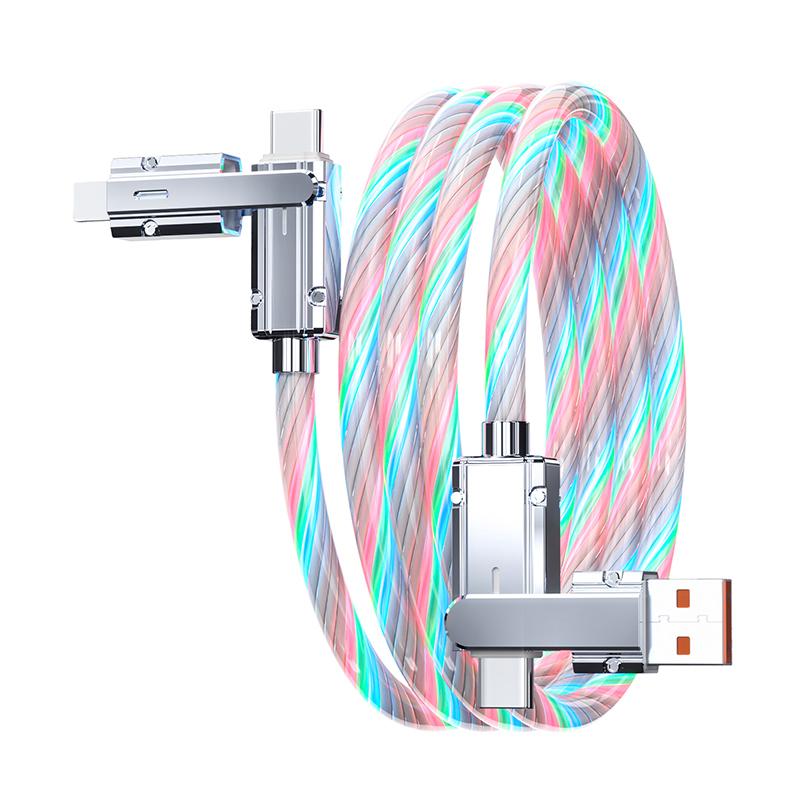 100W 4-in-1 USB C Cable, USB A + TYPE C + Lightning, Multi-functional Aluminum Alloy,