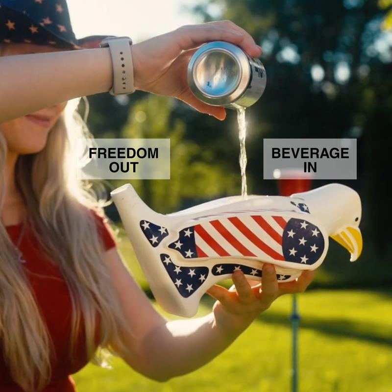 THE FREEDOM FUNNEL - Patriotic American Eagle Shaped Drinking Device - Made in USA