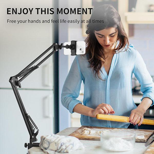 UGIFT Phone Holder for Desk - Adjustable Bed Phone Holder with Long Arm Clip - Mount, Cellphone gym magnetic