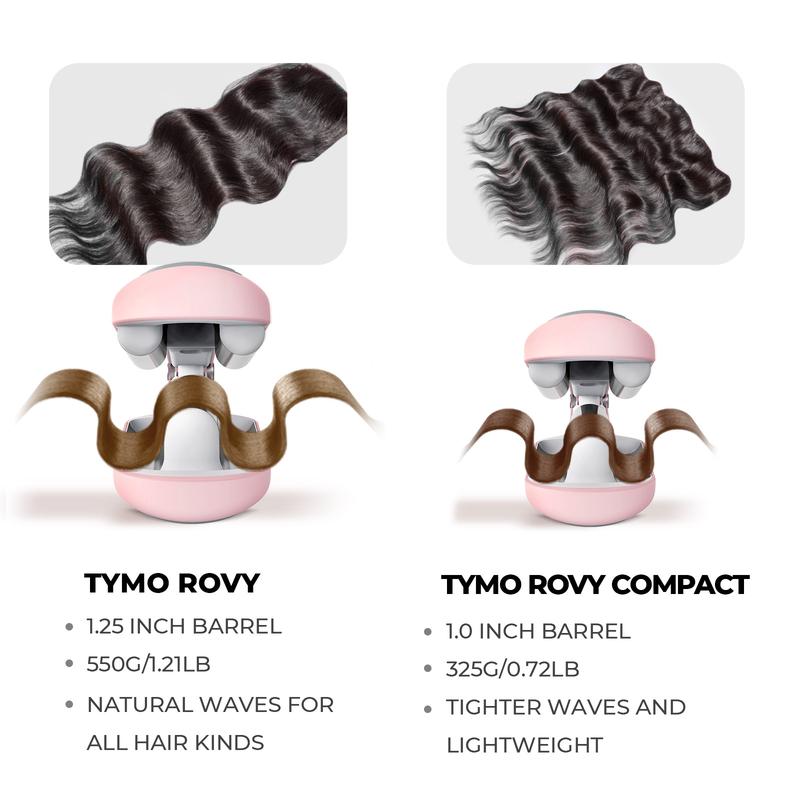 TYMO ROVY COMPACT - Compacted Wave Curling Iron for Easy Comfort Styling Negative Ionic hairwaver,