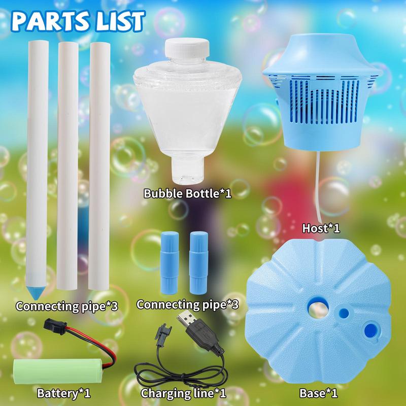 Bubble Maker for Kids – Adjustable Height Stand, 20,000+ Bubbles Per Minute,