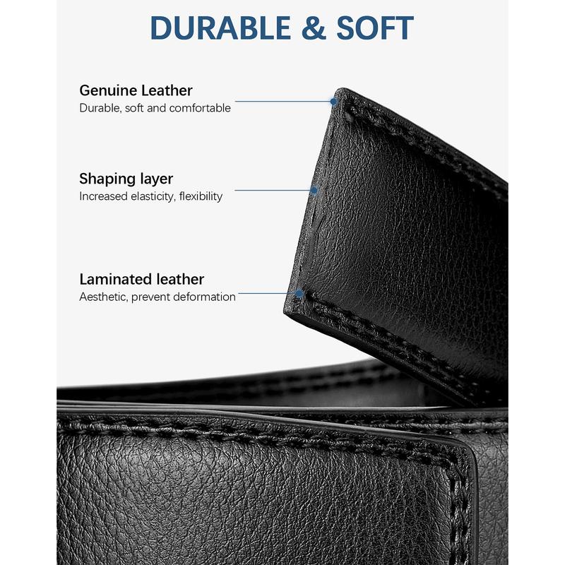 Mens Belt Leather Ratchet Belt For Men Designer Belt Dress and Casual with Adjustable Buckle for Men's Wear