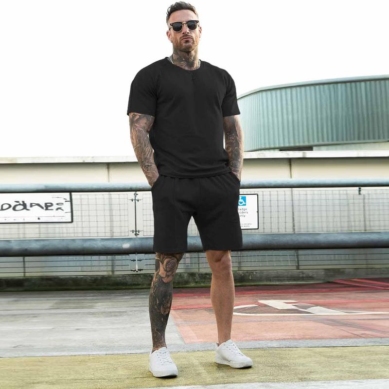 GINGTTO Mens Short Sets 2 Piece Outfits Fashion Summer Tracksuits Casual Set