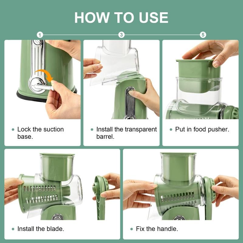 Vegetable Shredder with 5 Well-designed Blades