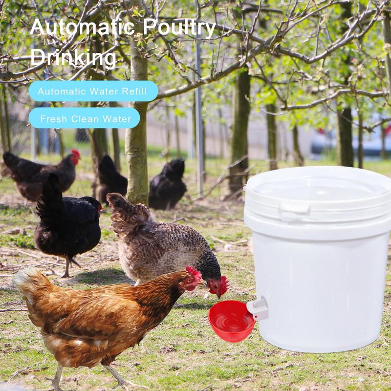 6 Packs Chicken Watering Cups, with Mounting Hole Opener