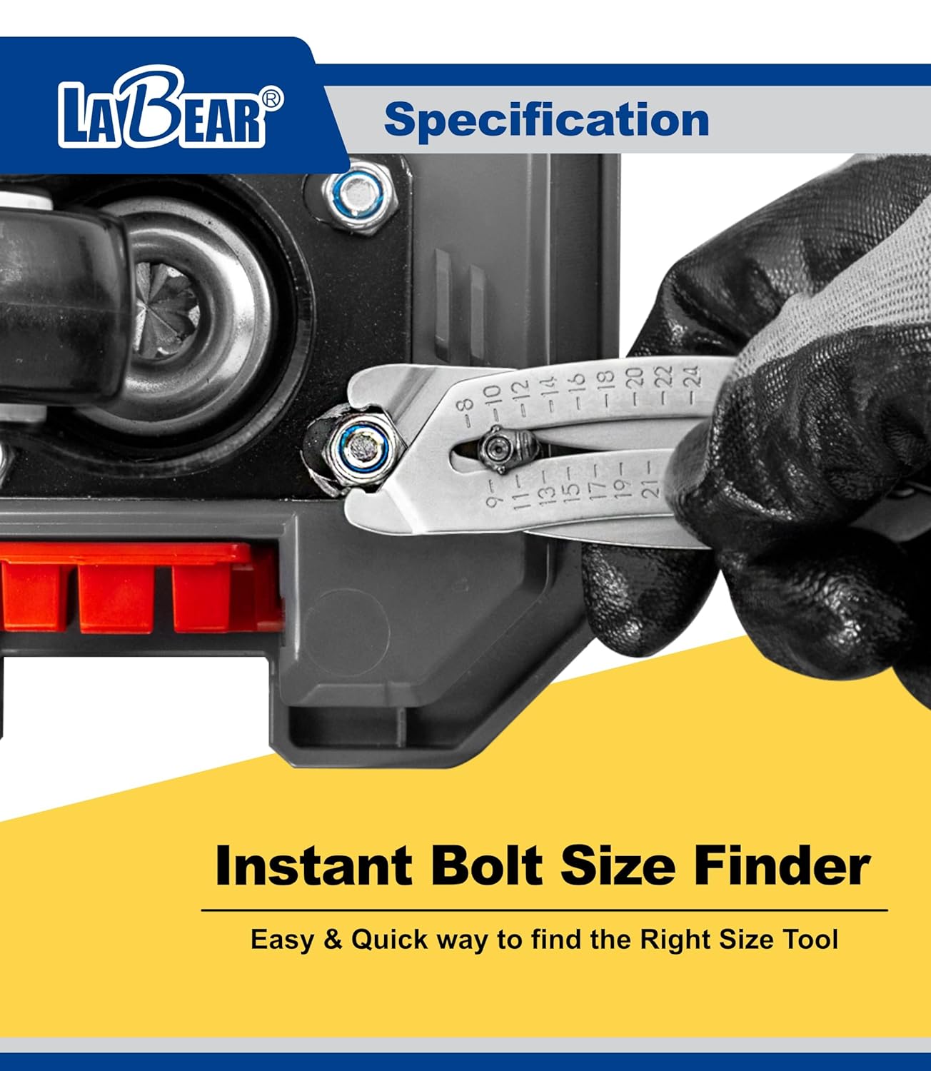 LABEAR-Tool Nut and Bolt Head Size Catcher, Gauge 5/16