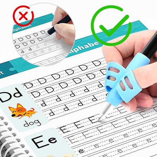 TIMEX Reusable Grooved Handwriting Workbook for Kids, Learning Materials, 6 Books–Early Elementary, Covers Math, Words, Drawing –Gift for Children