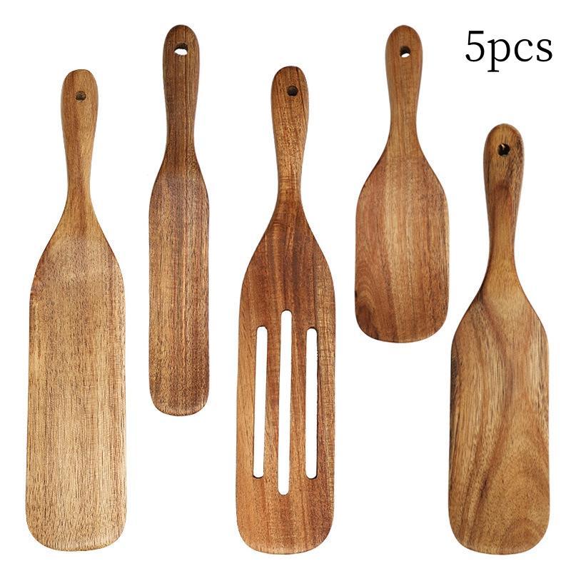 Wooden Spatula Set, Durable Wooden Stir-fry Spatulas,