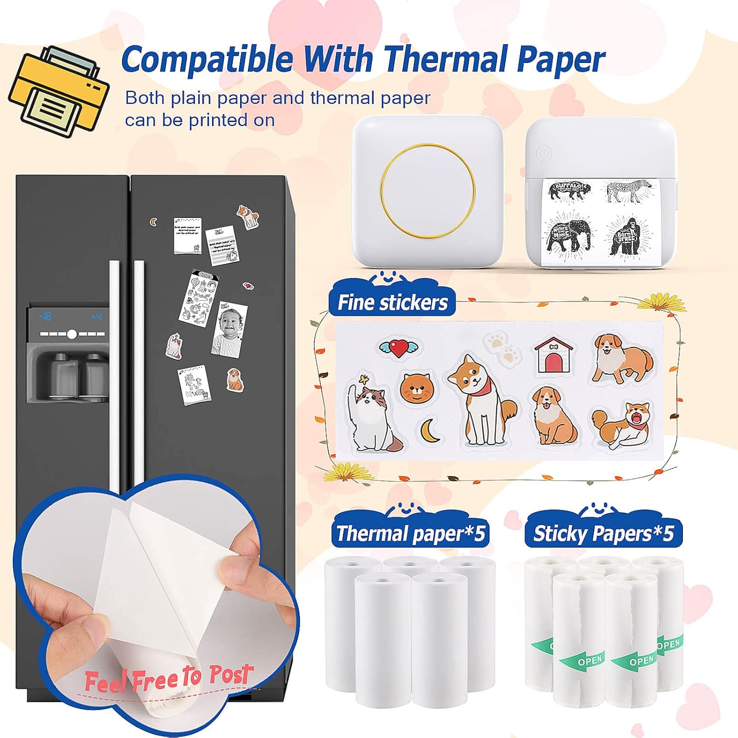 USB Portable Mini Photo Printer,