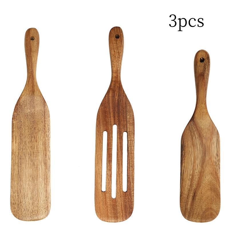 Wooden Spatula Set, Durable Wooden Stir-fry Spatulas,