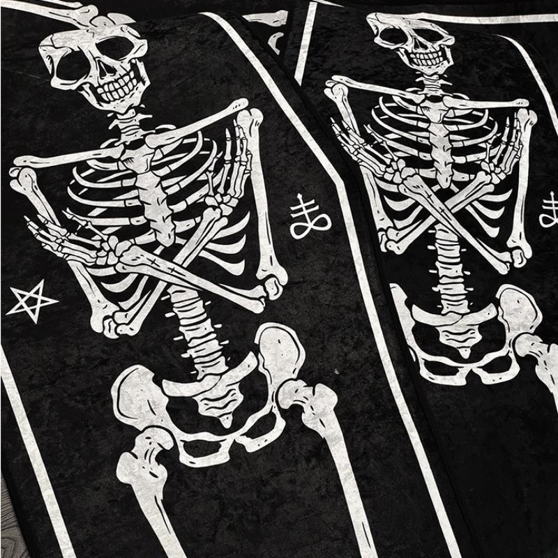 Gothic Skeleton Pattern Rug,  Non-slip Floor Mat For Bedroom Living Room Home Decor, Halloween Decor