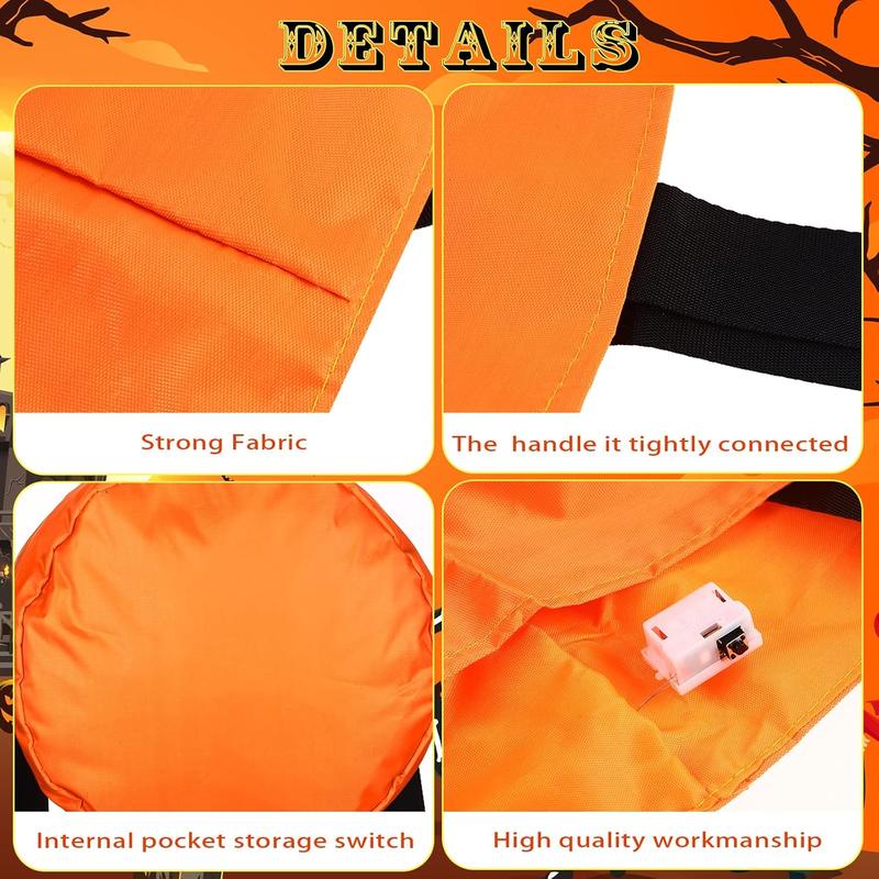 3 Pcs LED Light Halloween ,Pumpkin Bucket .