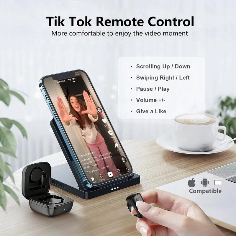 TikTok Scrolling Ring Remote Control Page Turner, for iPhone ,iPad ,iOS,Android,Selfie Devices