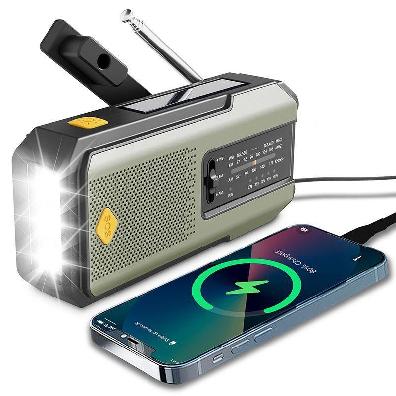 Hand-Crank/Solar Radio, Emergency Audio Radio Equipment with 5000mAh Power Bank & LED Light,