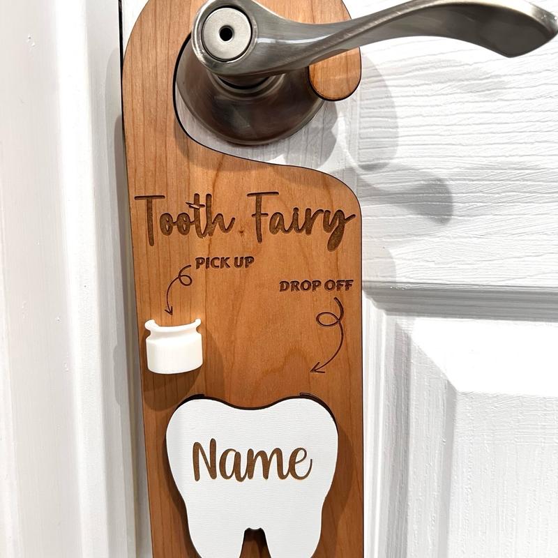 Wooden Customized Tooth Fairy Door Hanger
