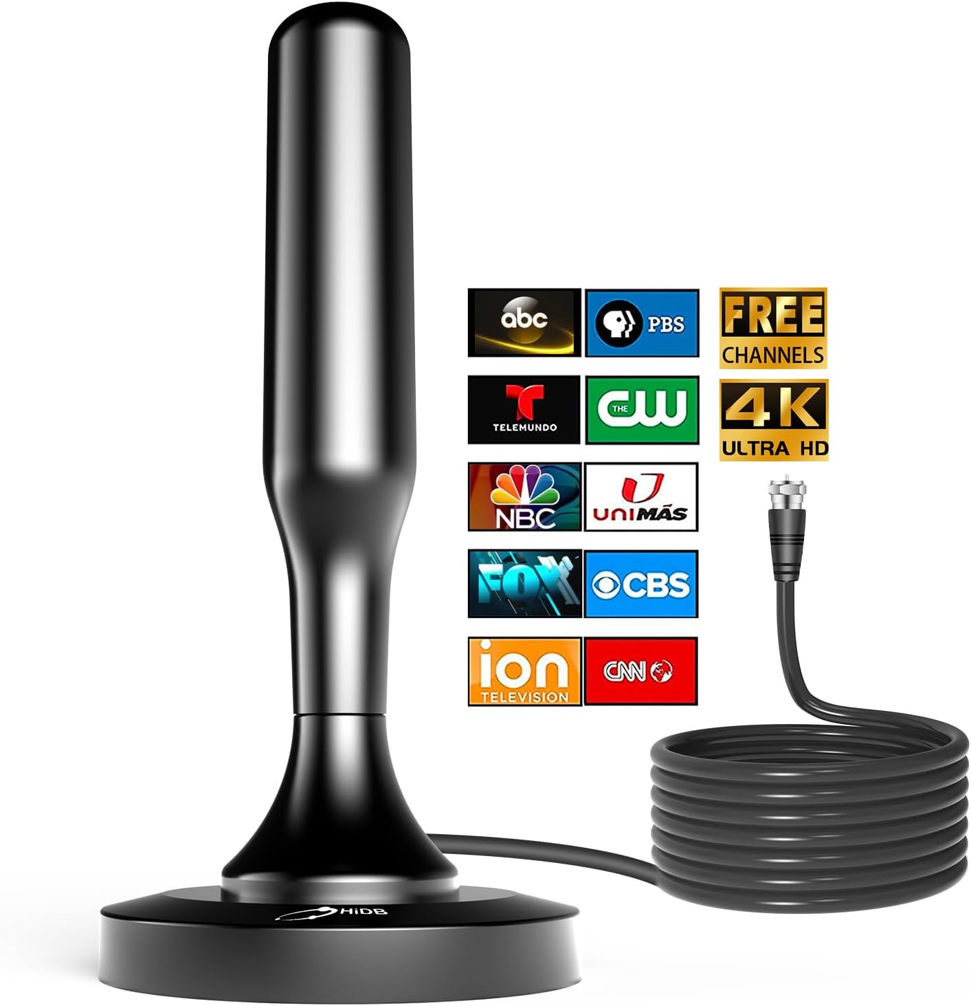 Digital TV Antenna, Supports 4K 1080P TV Indoor Outdoor