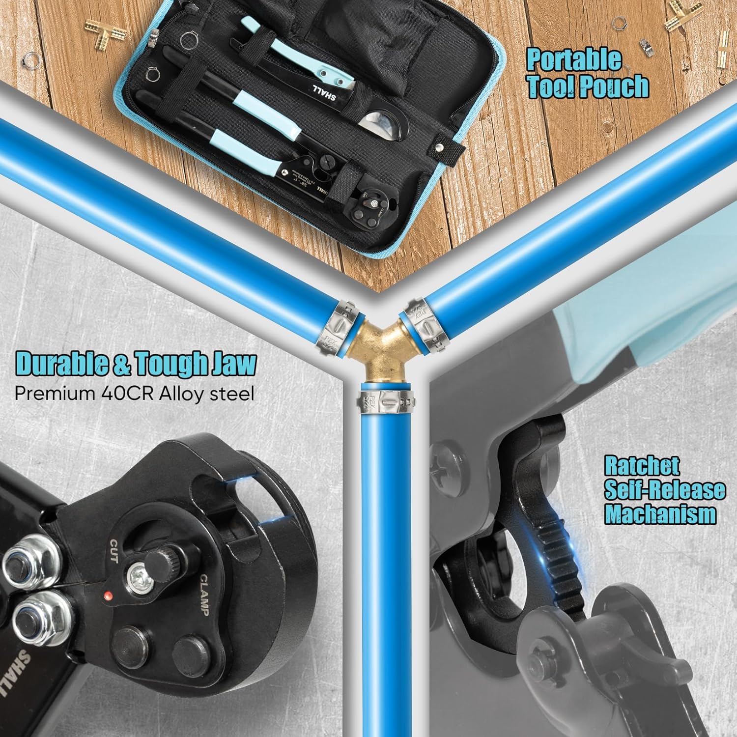 2 IN 1 Pex Crimping Tool Pliers Cinch and Remove Combo Function