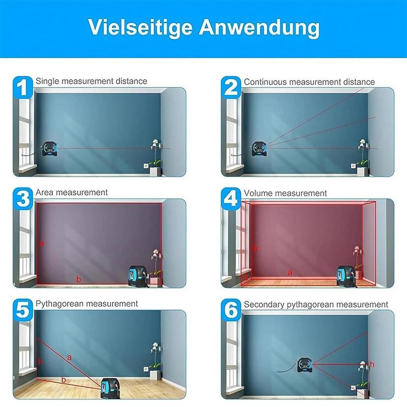 2 in 1 Digital Laser Tape Measure,  LCD Display & Self-locking Device, Accurate Measurement Tool,