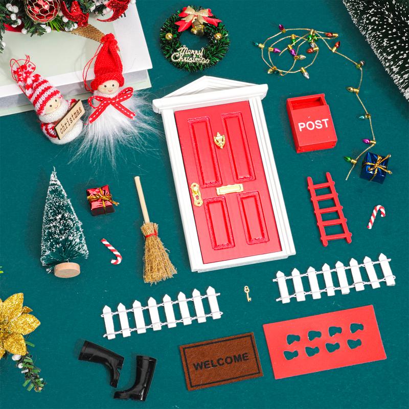 22 Pcs Christmas Elf Door Girl Fairy Doors