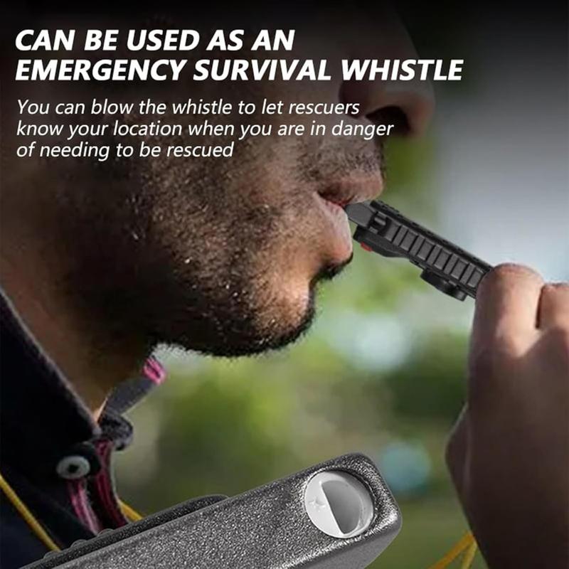 LED Small Flashlight Multitool, Rechargeable Keychain Light, COB Multi-Function Mini Work Light, 500 Lumens, 7 Lighting Modes with Seat Belt Cutter, Screwdriver, and Whistle